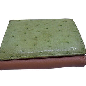 Pont Neuf Green Ostrich Leather Bifold Wallet